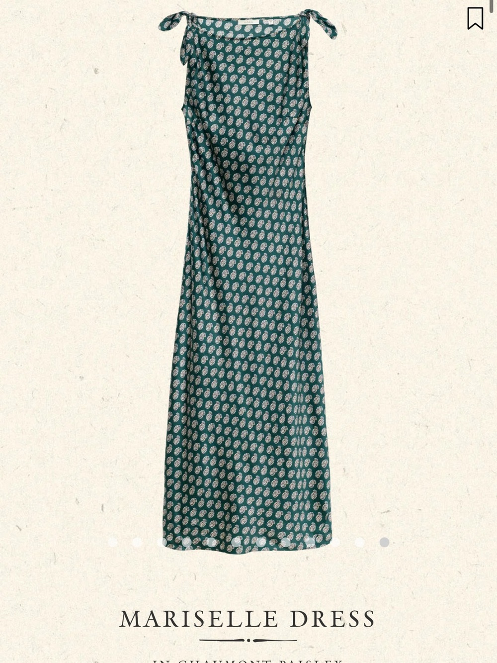 Doen Mariselle Dress — Teal Paisley Tie-Shoulder Maxi, NWT
